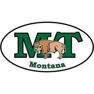 Montana MT Bison Euro Green Letters Sticker