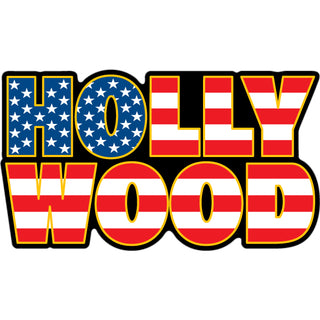 Hollywood   USA Flag Letters Sticker