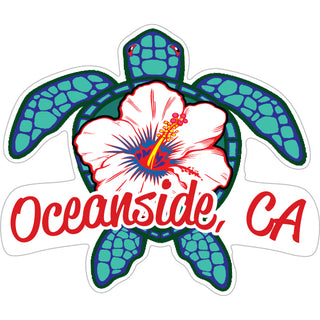 Oceanside  CA   Blue Turtle White Flower Sticker
