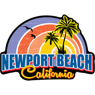 NEWPORT BEACH  California   Sunset Circle Colors Sticker