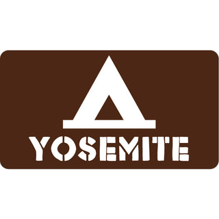 Yosemite  CA   Tent Brown Sign Sticker