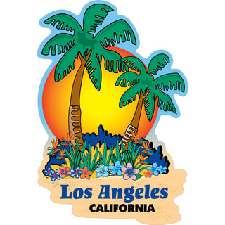 Los Angeles  California   Palms Sunset Sticker