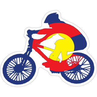 OK4 COLORADO FLAG MOUNTAIN BIKER Sticker