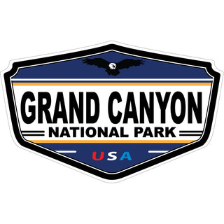Grand Canyon National Park   Mountain Elevation Shield Blue With Eagle Sticker