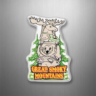 Great Smoky Mountains   Animal Totem Pole 3D Magnet