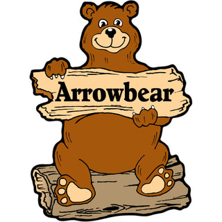 Arrowbear Bear on Log Sticker