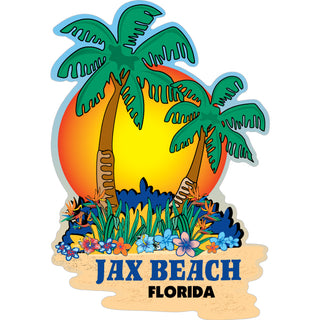 OK3 Jax Beach Floriad Palms Sunset Vert Sticker