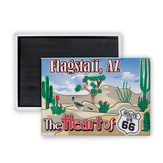 Flagstaff AZ The Heart of 66 Rectangle Badge Magnet