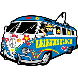 Huntington Beach Hippie Bus Sticker