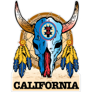 California Skull Dream Catcher Sticker