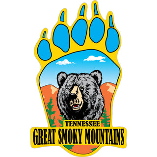 OK4 Great Smoky Mountains Bear Paw with Bear Full color Sticker