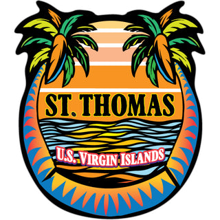 St. Thomas  U.S. Virgin Islands   Palm Sun Water Sticker