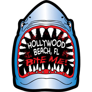Hollywood Beach  FL   Bite Me Shark Vertical Sticker