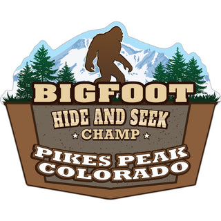 Pikes Peak  Colorado   Bigfoot Hide & Seek CHAMP Sticker