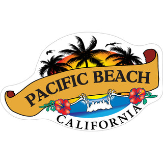 Pacific Beach  California   Surf Palms Banner Sticker