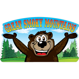 Great Smoky Mountains   Happy Bear Sticker