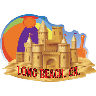 LONG BEACH sand castle Sticker