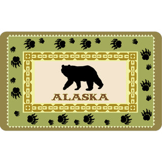 Alaska Green Rectangle Paw Prints Sticker