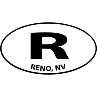Reno  NV   Black & White Euro Oval Sticker