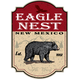 Eagle Nest  New Mexico   Red Bear Sign Sticker