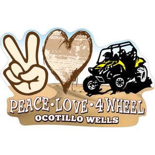 Ocotillo Wells   Peace Love 4 Wheel Sticker