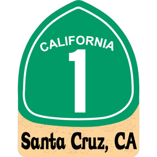 California 1 Sign Plain   Santa Cruz  CA California 1 Sign Plain Sticker