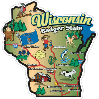 Wisconsin Map Sticker