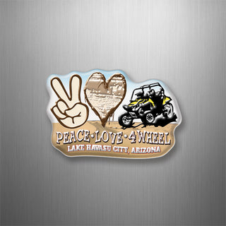 Lake Havasu City  Az   Peace Love 4 Wheel 3D Magnet