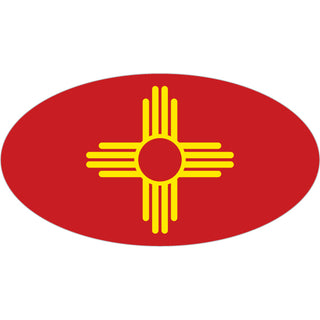 New Mexico   Red and Yellow Zia Oval Sticker