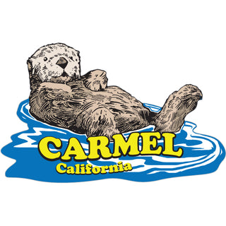 Carmel  CA Otter Floating on Backr Sticker