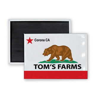 Toms Farms Corona CA   California Flag Rectangle Badge Magnet