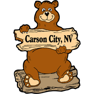 Carson City  NV   Bear on Log Sticker