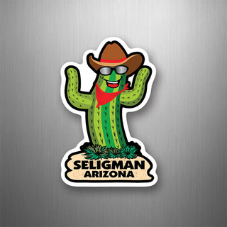 Seligman Arizona   Happy Cactus Flexible Magnet