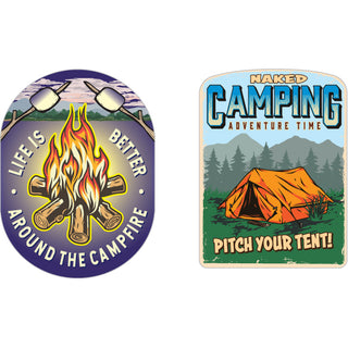 Novelty   Life Is Better & Naked Camping 2 Up Sticker