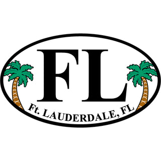 OK4 Ft Lauderdale  FL Euro with Palm Trees Sticker