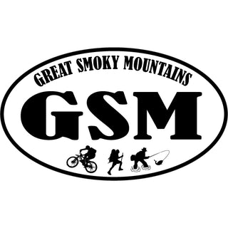 OK4 GREAT SMOKY MOUNTAINS EURO OVAL BIKE HIKE FISH Sticker