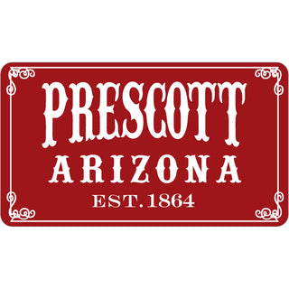 Prescott  Arizona   Red Rectangle White Lettering Sticker