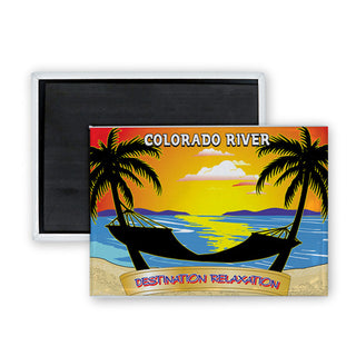 Colorado River Destination Relaxation Hammock Rectangle Badge Magnet