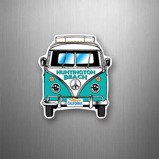 Huntington Beach  Bus Front View Vertical Flexible Magnet