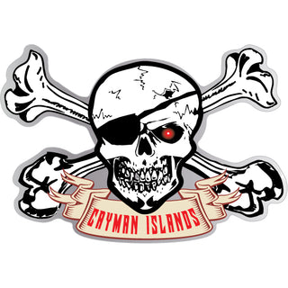 Cayman Islands   Pirate Skull Crossbones Sticker
