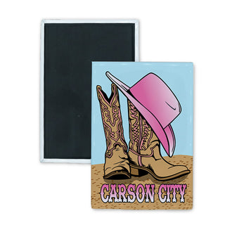 Sedona Cowgirl Boots Rectangle Badge Magnet