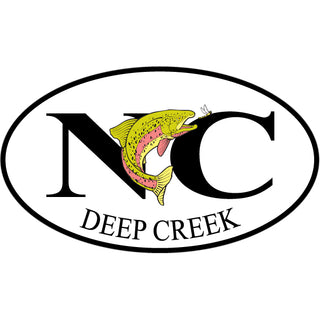 Deep Creek  NC   Yellow Trout Euro Oval Sticker