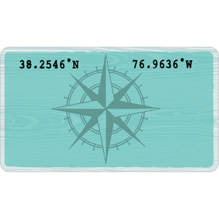 Colonial Beach  VA Lat and Long Blue Rectangle Sticker