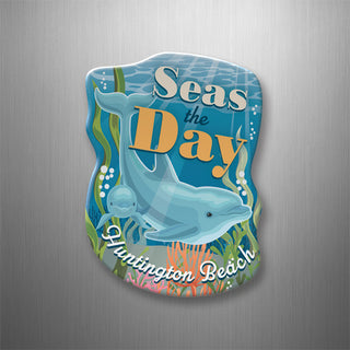 Huntington Beach  California Seas the Day Dolphin 3D Magnet