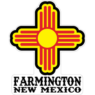 Farmington  New Mexico   Red & Yellow Zia Sticker