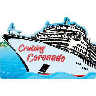OK4  Coronado White Cruise Ship   Postcard Sized Sticker Sticker