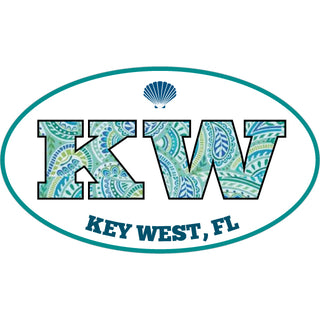 OK3 Key West Euro Paisley Letters Sticker