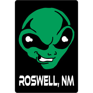 Roswell  NM   Smiling Alien Head Sticker