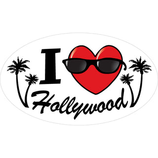 Hollywood   I Heart Oval Sticker