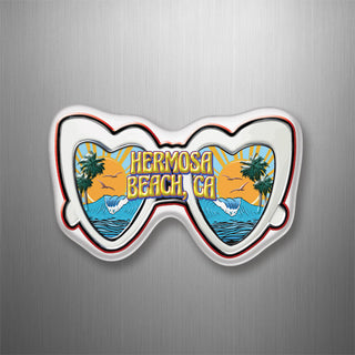 HERMOSA BEACH HEART GLASSES 3D Magnet